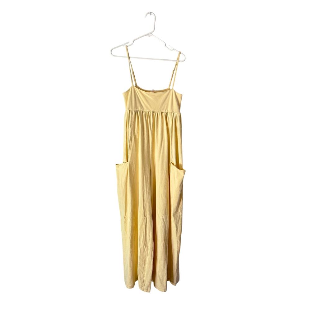 Free People Movement Hot shot strappy onesie Yellow Wide Leg Jumpsuit Romper - Picture 6 of 7